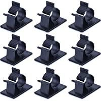 Los mejores  - Clips de Alambre Cable Ajustable Autoadhesivo Plástico Abrazadera- Negro- Paquete 50